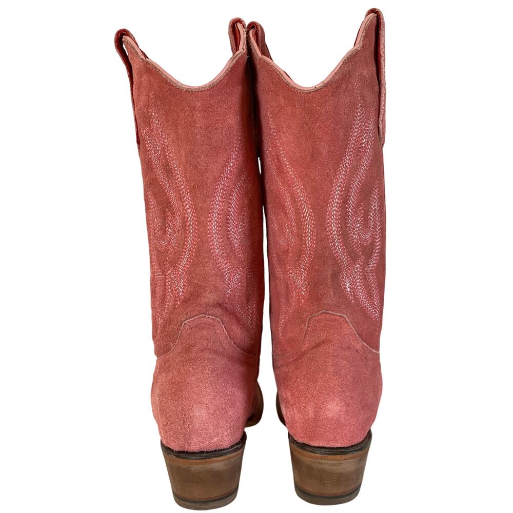 Planet Cowboy Pink Suede Western Boots Womens 8.5 USA Snip Toe Cowgirl Nashville - Picture 4 of 16